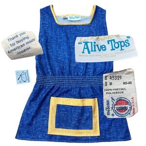 Whittenton 'Alive Tops' Apron Smock Top Sz M